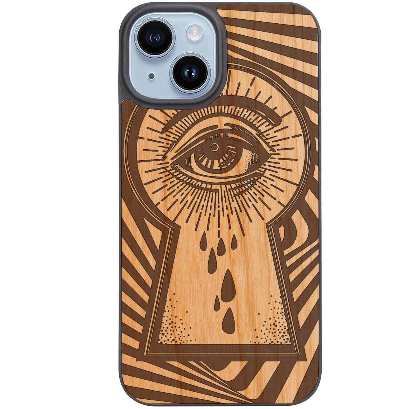 Eye at the Key Hole - Engraved Phone Case