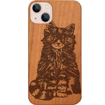Fluffy Cat with Glasses - Engraved Phone Case