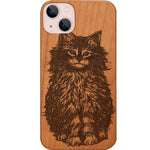 Fluffy Cat - Engraved Phone Case