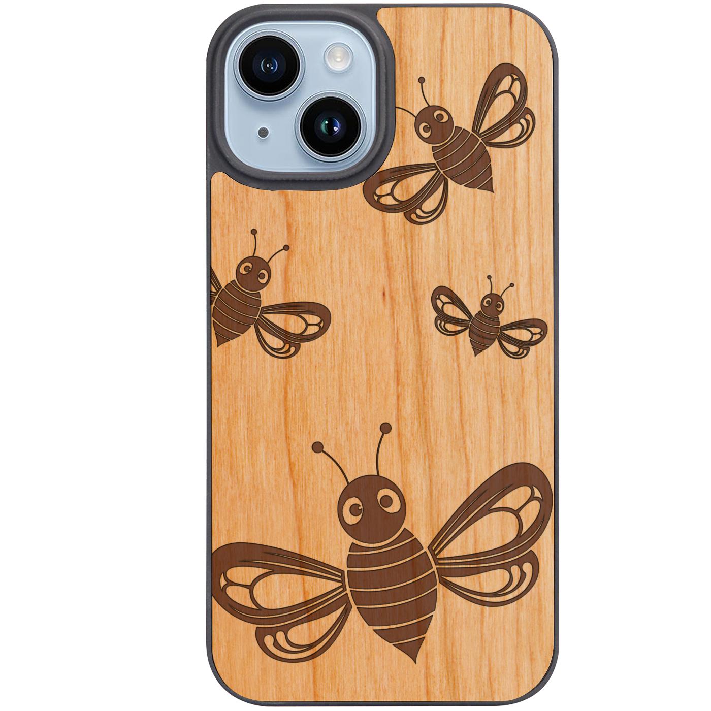 Flying Bees - Engraved Phone Case