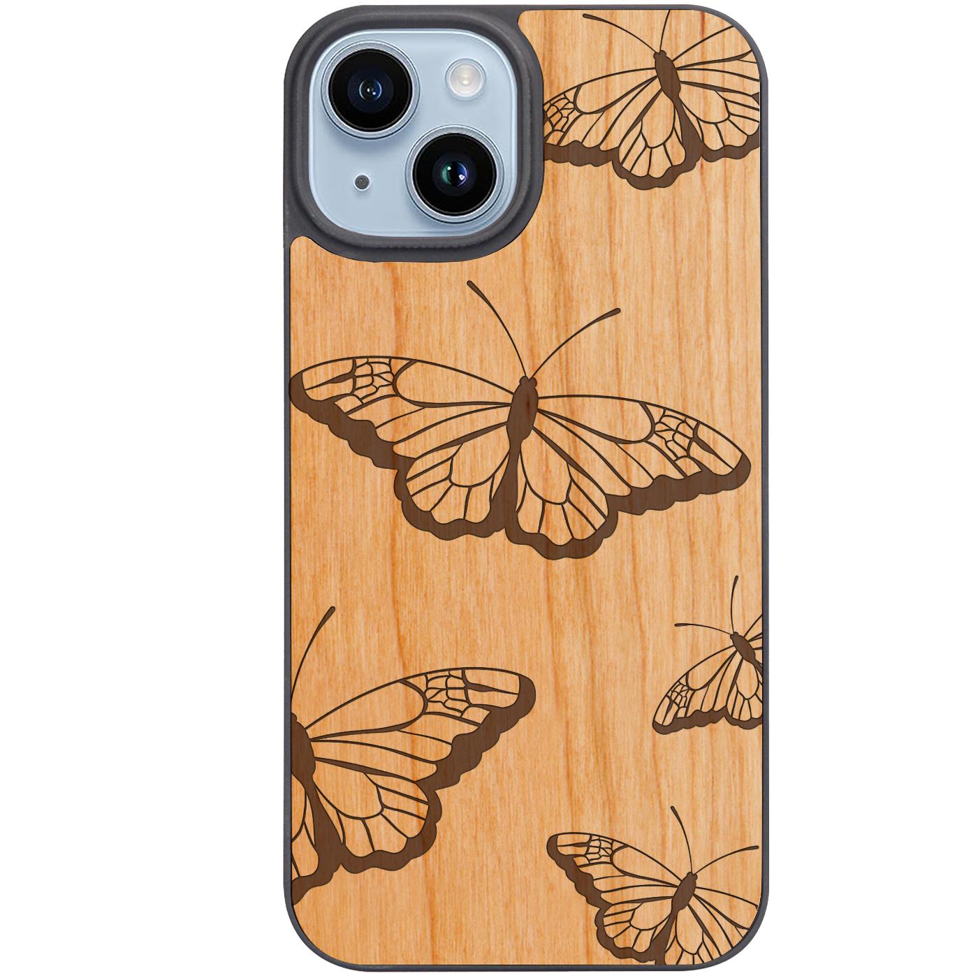 Flying Butterflies - Engraved Phone Case