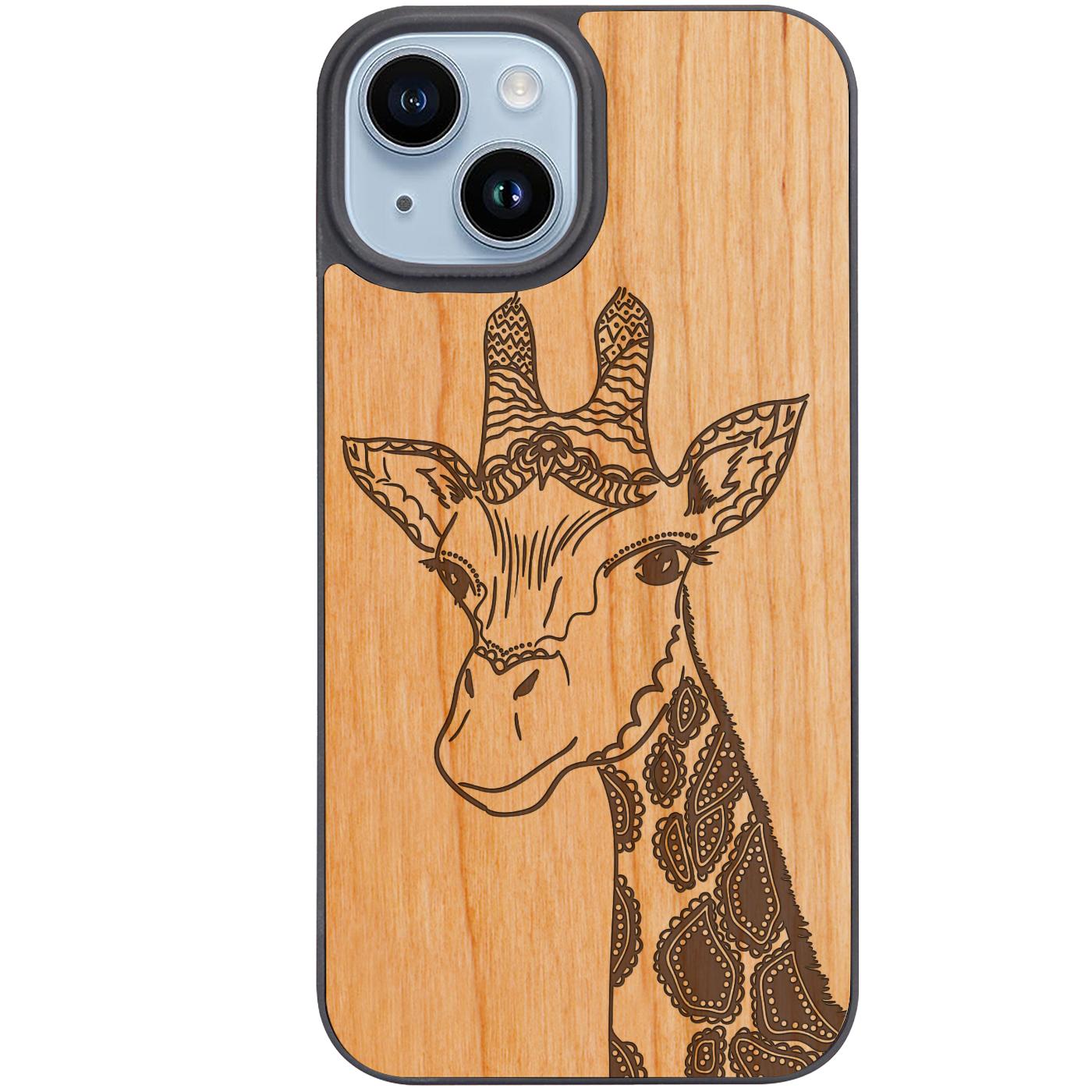 Giraffe Head - Engraved Phone Case