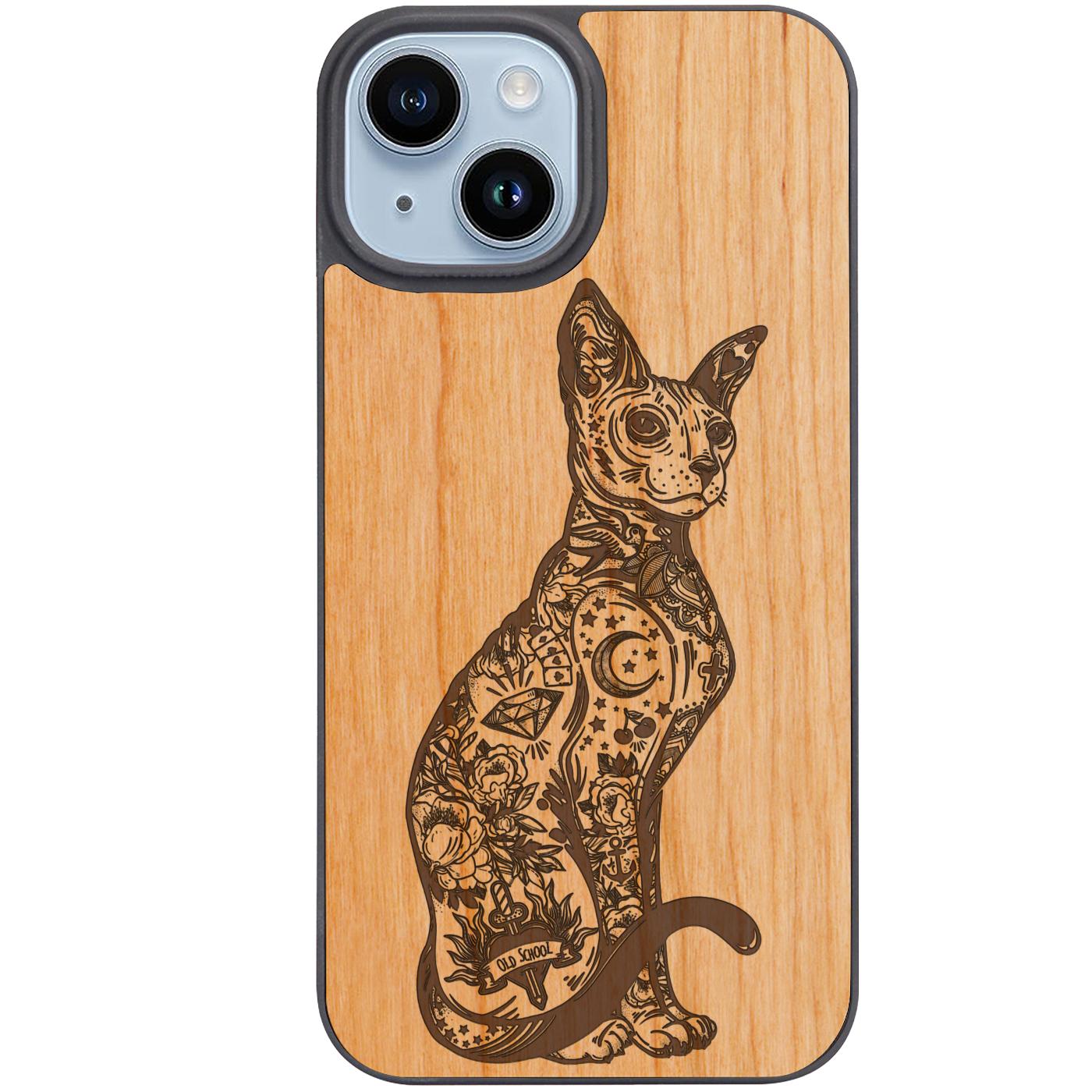 Gothic Cat - Engraved Phone Case