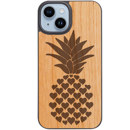 Heart Pineaple - Engraved Phone Case