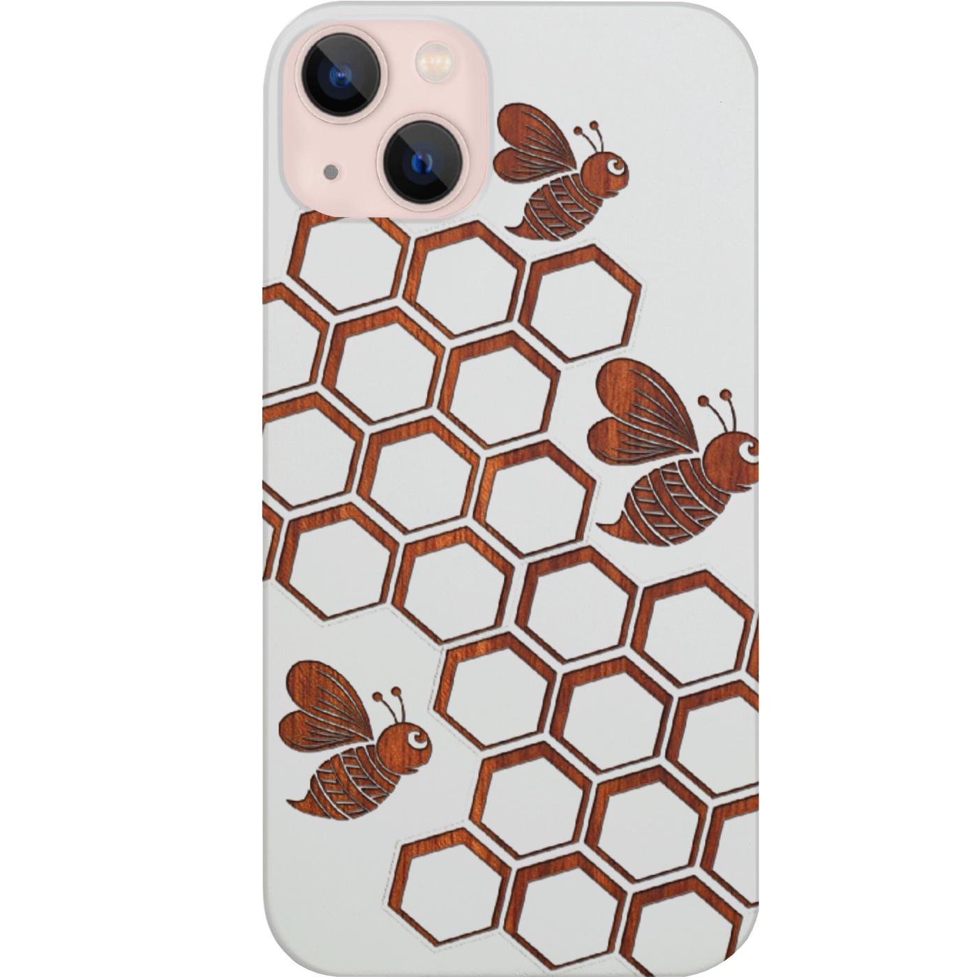 Honey Bee Hive Engraved Phone Case