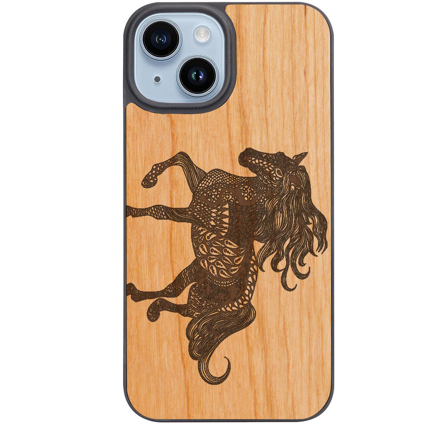 Horse Mandala - Engraved Phone Case