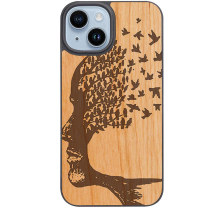 Human Head Tree - Engraved Phone Case