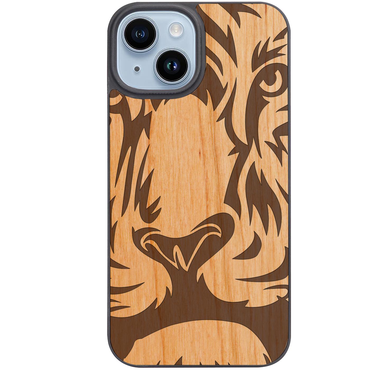 Lion Face 1 - Engraved Phone Case