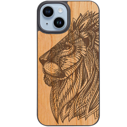 Lion Face 3 - Engraved Phone Case