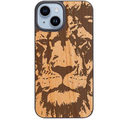 Lion Face 4 - Engraved Phone Case
