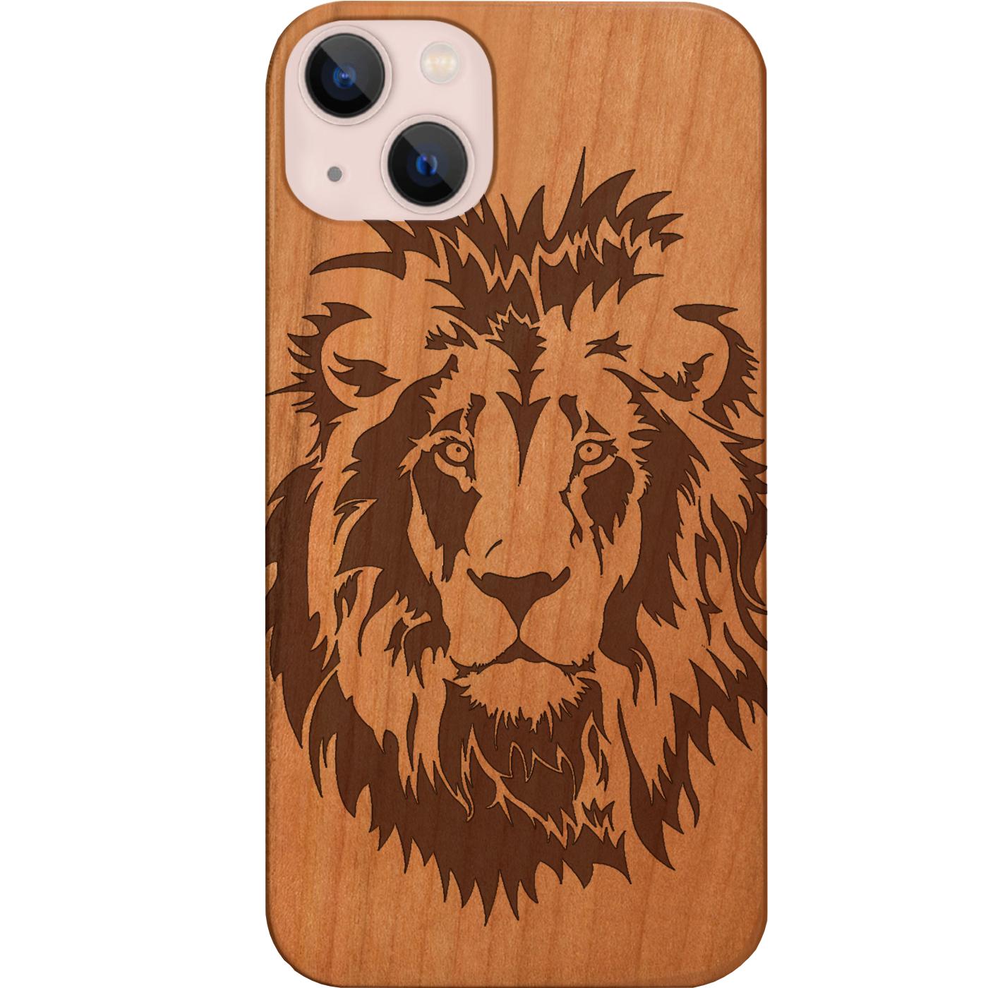 Lion Face 5 - Engraved Phone Case