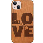 Love Hawaii Map - Engraved Phone Case