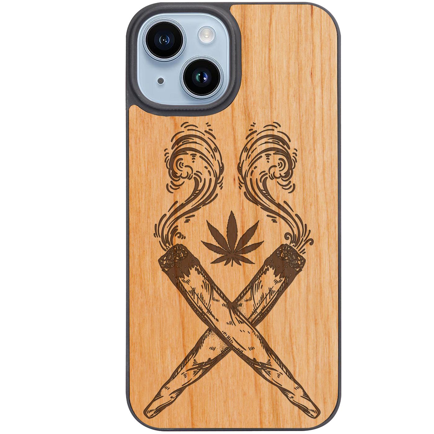 Marijuana Leaf - Engraved Phone Case