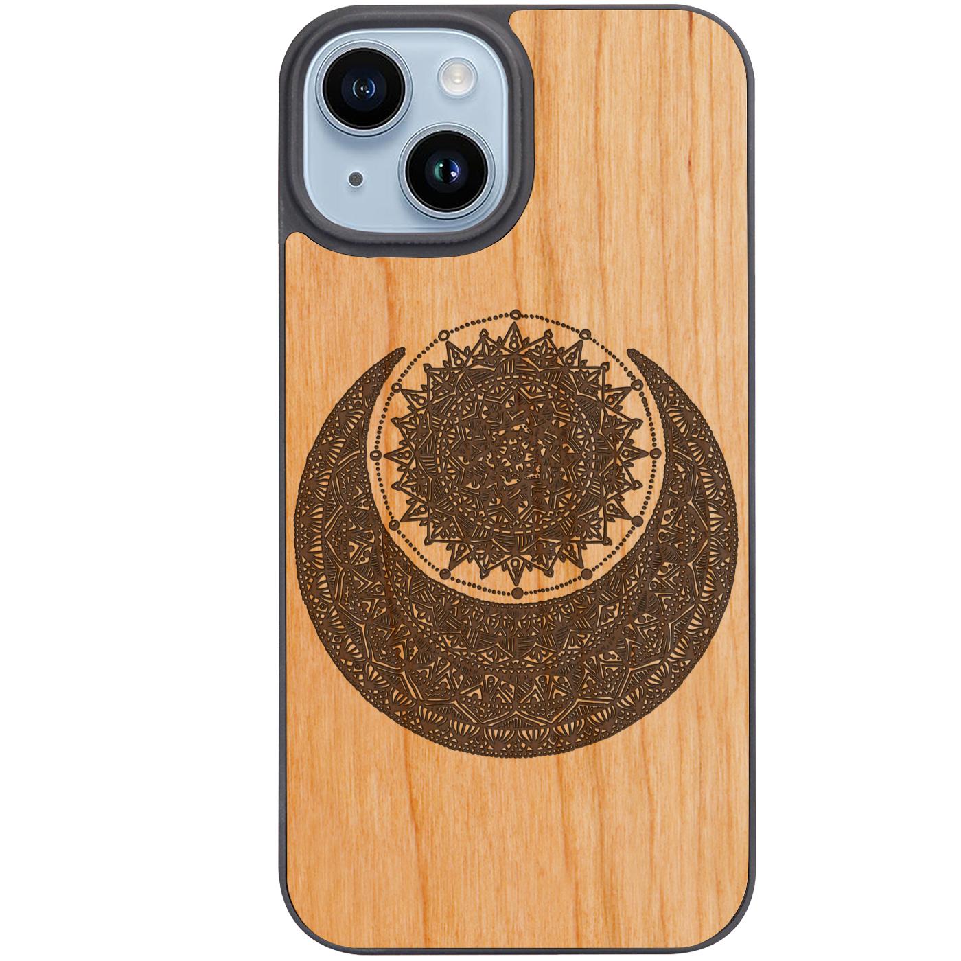 Moon With Sun - Engraved Phone Case