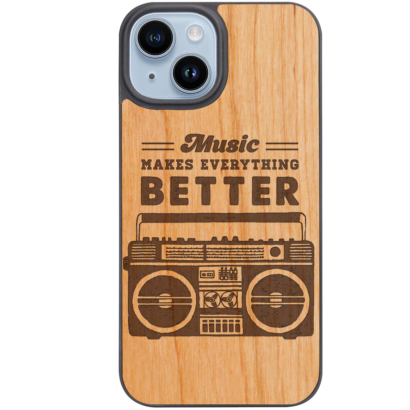 Music Makes Better - Engraved Phone Case