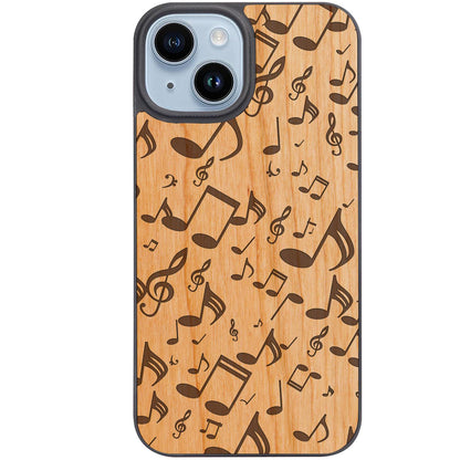 Music Note Pattern - Engraved Phone Case