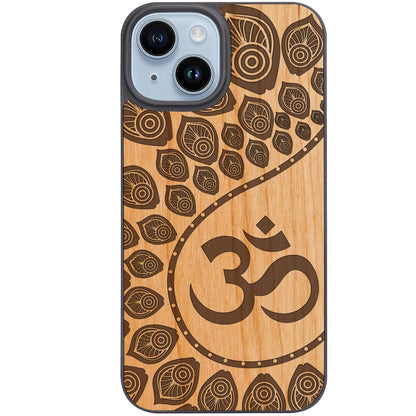 Om Side Mandala - Engraved Phone Case