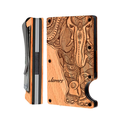 Personalized Card Holder - Elephant 2 - Wooden Slim Wallet For Men for iPhone 15/iPhone 15 Plus/iPhone 15 Pro/iPhone 15 Pro Max/iPhone 14/
    iPhone 14 Plus/iPhone 14 Pro/iPhone 14 Pro Max/iPhone 13/iPhone 13 Mini/
    iPhone 13 Pro/iPhone 13 Pro Max/iPhone 12 Mini/iPhone 12/
    iPhone 12 Pro Max/iPhone 11/iPhone 11 Pro/iPhone 11 Pro Max/iPhone X/Xs Universal/iPhone XR/iPhone Xs Max/
    Samsung S23/Samsung S23 Plus/Samsung S23 Ultra/Samsung S22/Samsung S22 Plus/Samsung S22 Ultra/Samsung S21