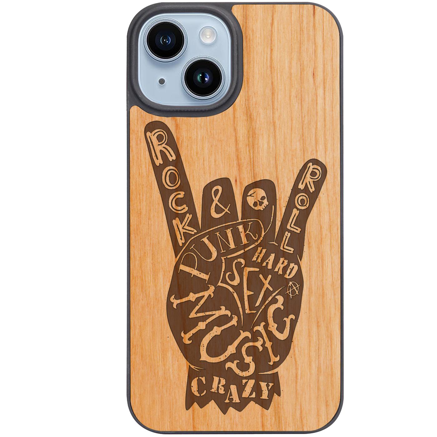Rock n Roll Hand - Engraved Phone Case