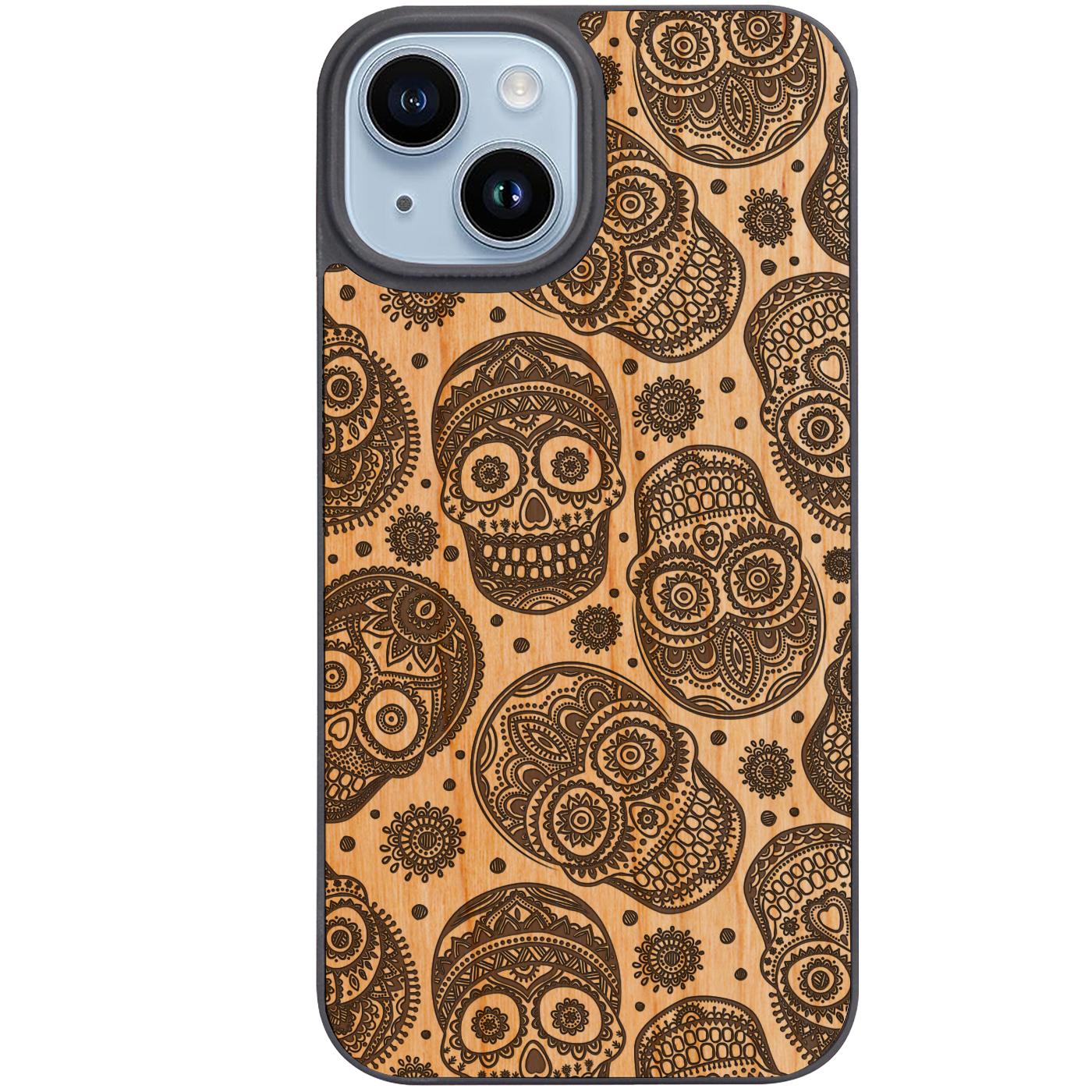 Skull Pattern - Engraved Phone Case