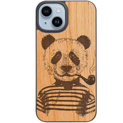 Smoking Panda - Engraved Phone Case