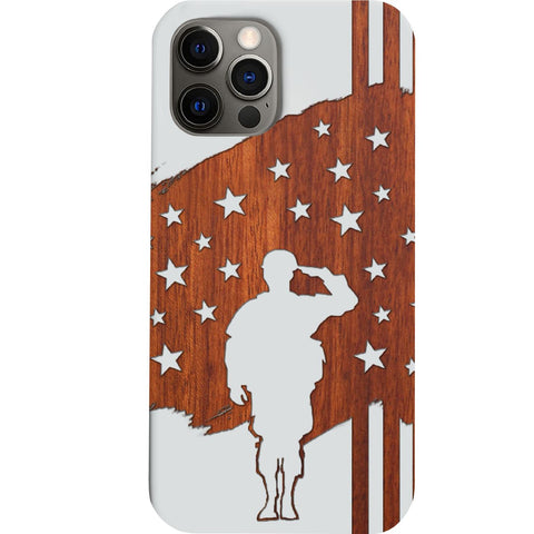 Soldier Saluting Flag - Engraved Phone Case for iPhone 15/iPhone 15 Plus/iPhone 15 Pro/iPhone 15 Pro Max/iPhone 14/
    iPhone 14 Plus/iPhone 14 Pro/iPhone 14 Pro Max/iPhone 13/iPhone 13 Mini/
    iPhone 13 Pro/iPhone 13 Pro Max/iPhone 12 Mini/iPhone 12/
    iPhone 12 Pro Max/iPhone 11/iPhone 11 Pro/iPhone 11 Pro Max/iPhone X/Xs Universal/iPhone XR/iPhone Xs Max/
    Samsung S23/Samsung S23 Plus/Samsung S23 Ultra/Samsung S22/Samsung S22 Plus/Samsung S22 Ultra/Samsung S21