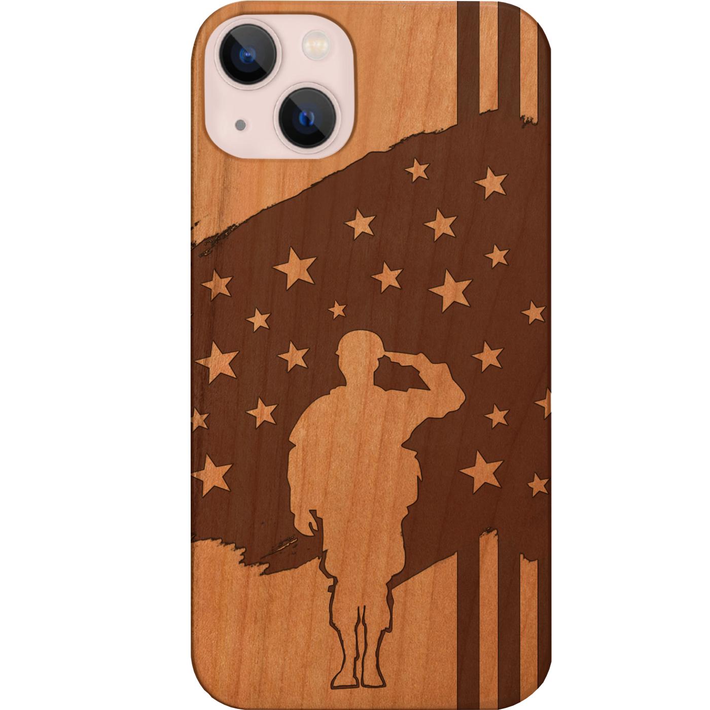 Soldier Saluting Flag - Engraved Phone Case for iPhone 15/iPhone 15 Plus/iPhone 15 Pro/iPhone 15 Pro Max/iPhone 14/
    iPhone 14 Plus/iPhone 14 Pro/iPhone 14 Pro Max/iPhone 13/iPhone 13 Mini/
    iPhone 13 Pro/iPhone 13 Pro Max/iPhone 12 Mini/iPhone 12/
    iPhone 12 Pro Max/iPhone 11/iPhone 11 Pro/iPhone 11 Pro Max/iPhone X/Xs Universal/iPhone XR/iPhone Xs Max/
    Samsung S23/Samsung S23 Plus/Samsung S23 Ultra/Samsung S22/Samsung S22 Plus/Samsung S22 Ultra/Samsung S21