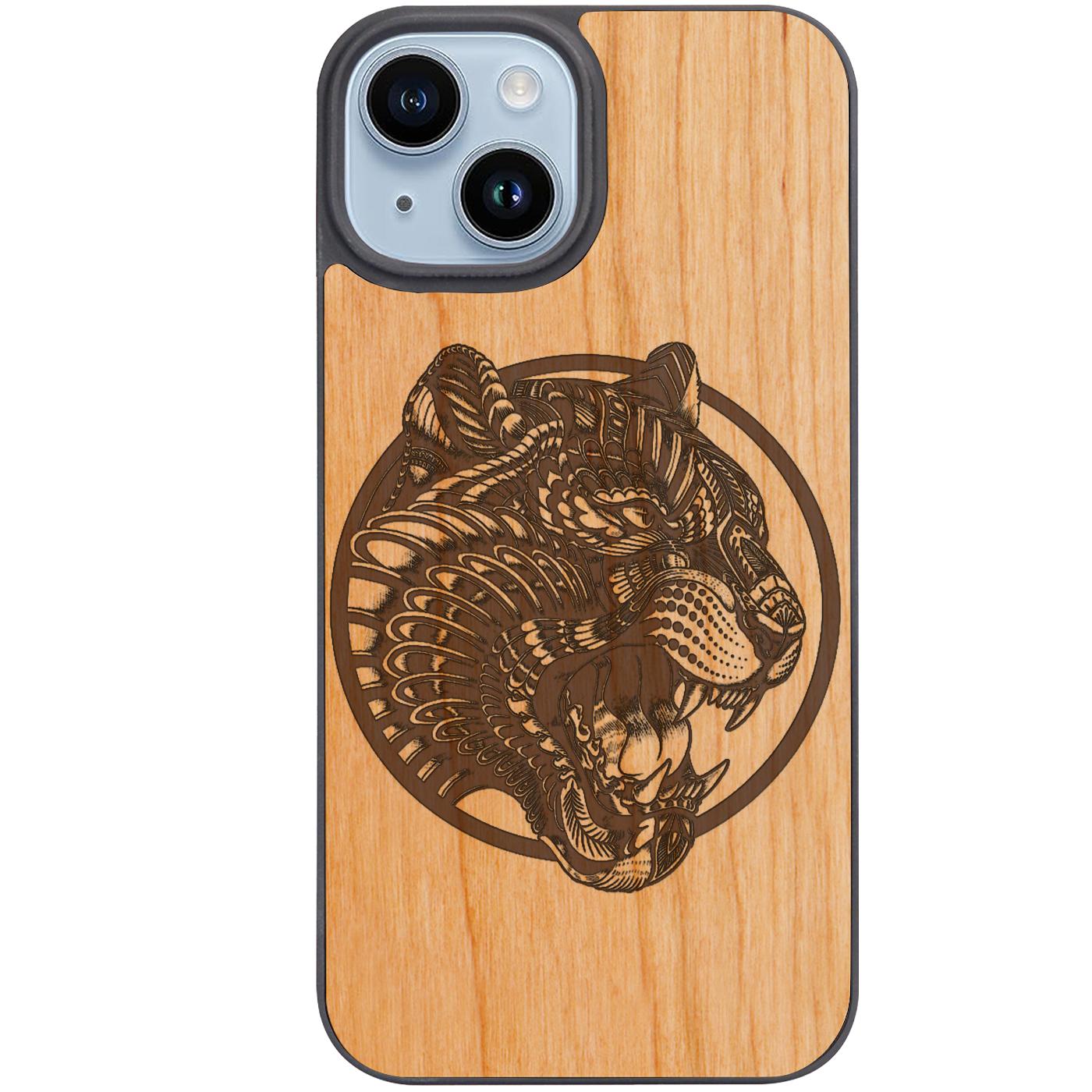 Tiger Face Mandala - Engraved Phone Case