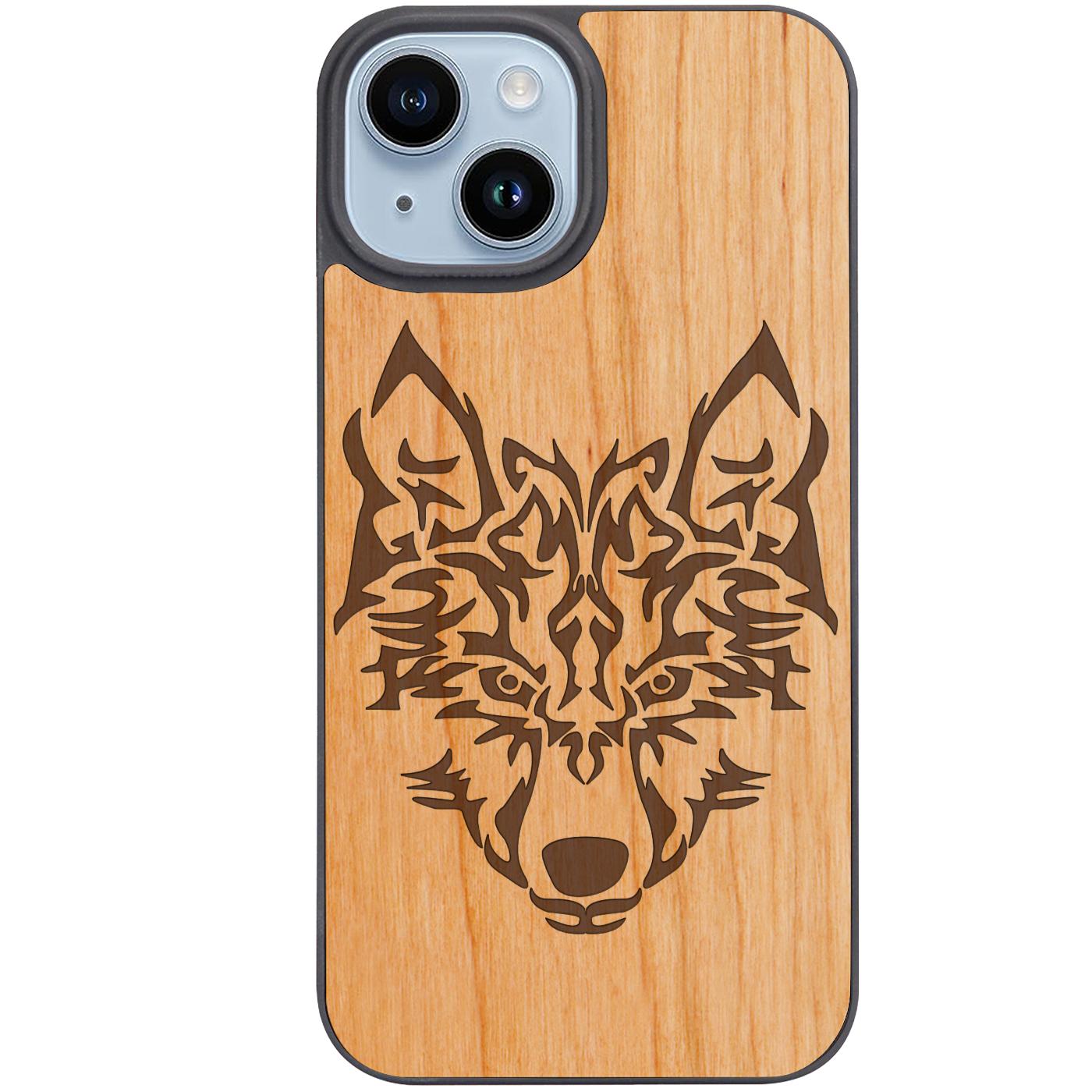 Wolf Head - Engraved Phone Case