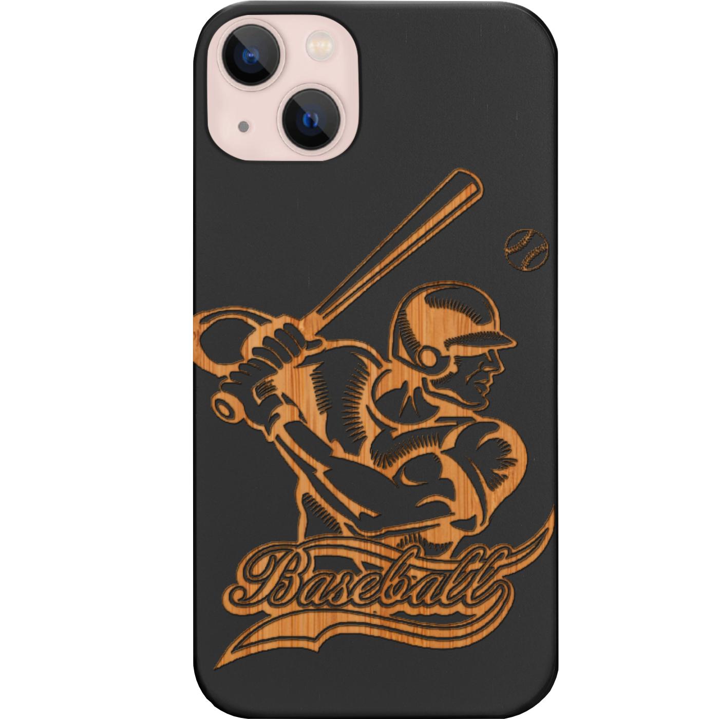 Baseball Player Engraved Phone Case