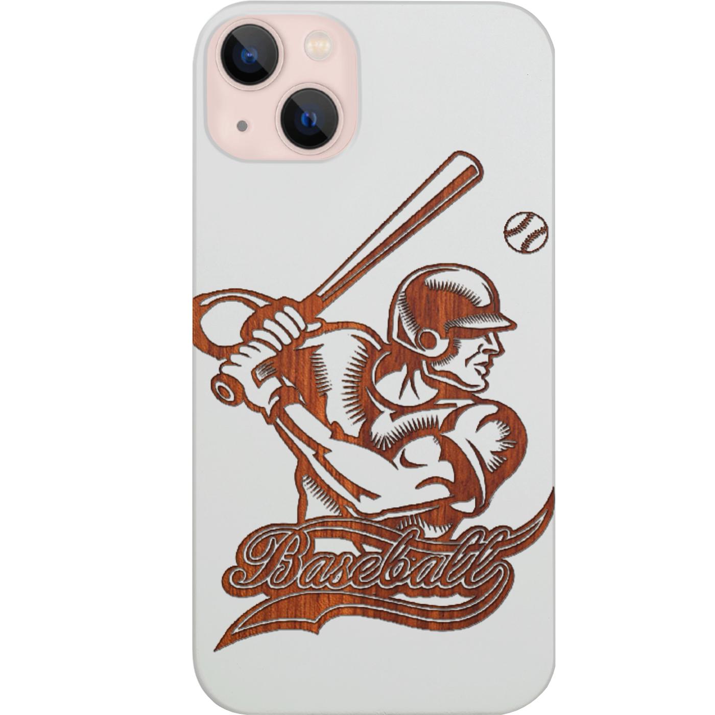 Baseball Player Engraved Phone Case