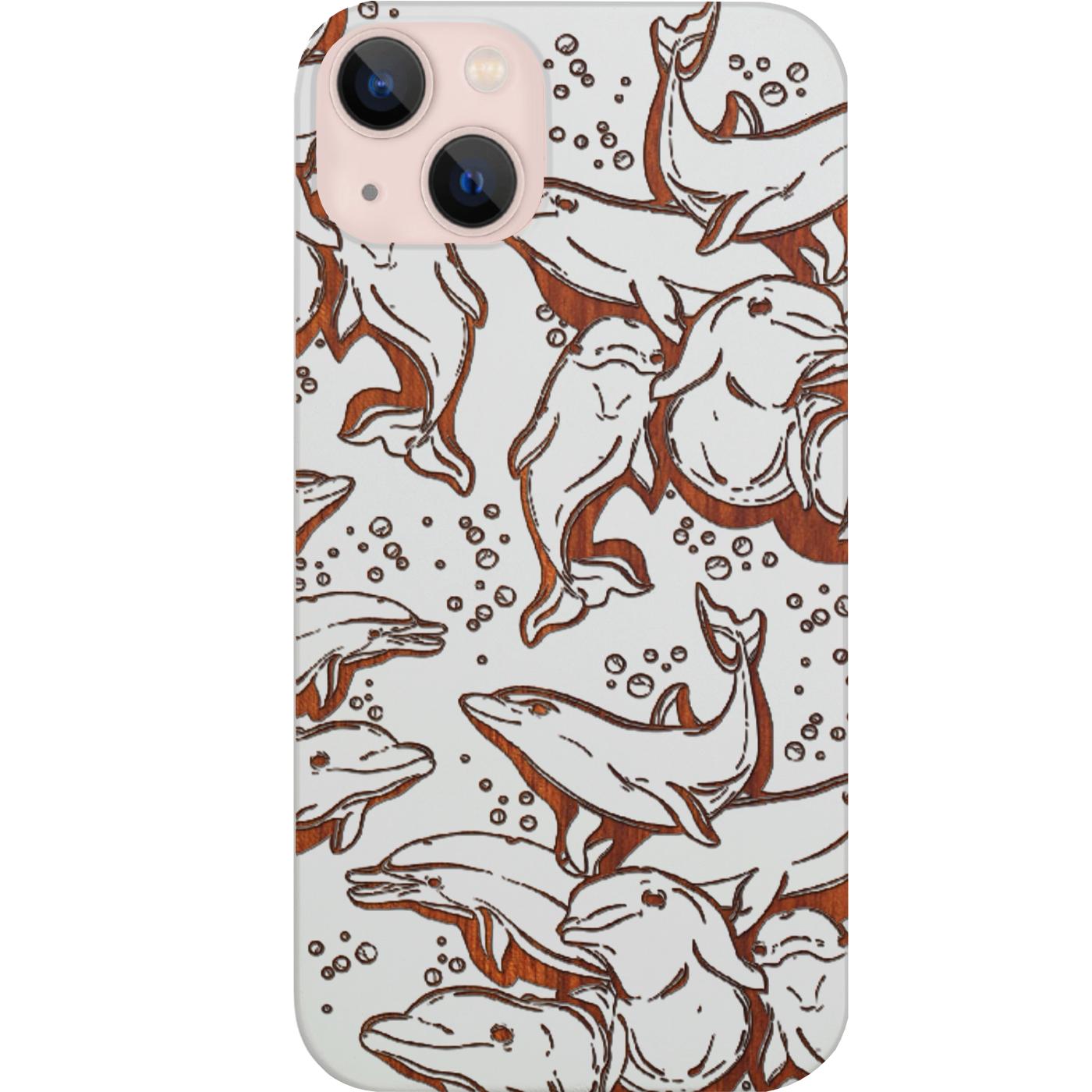Dolphins - Engraved Phone Case