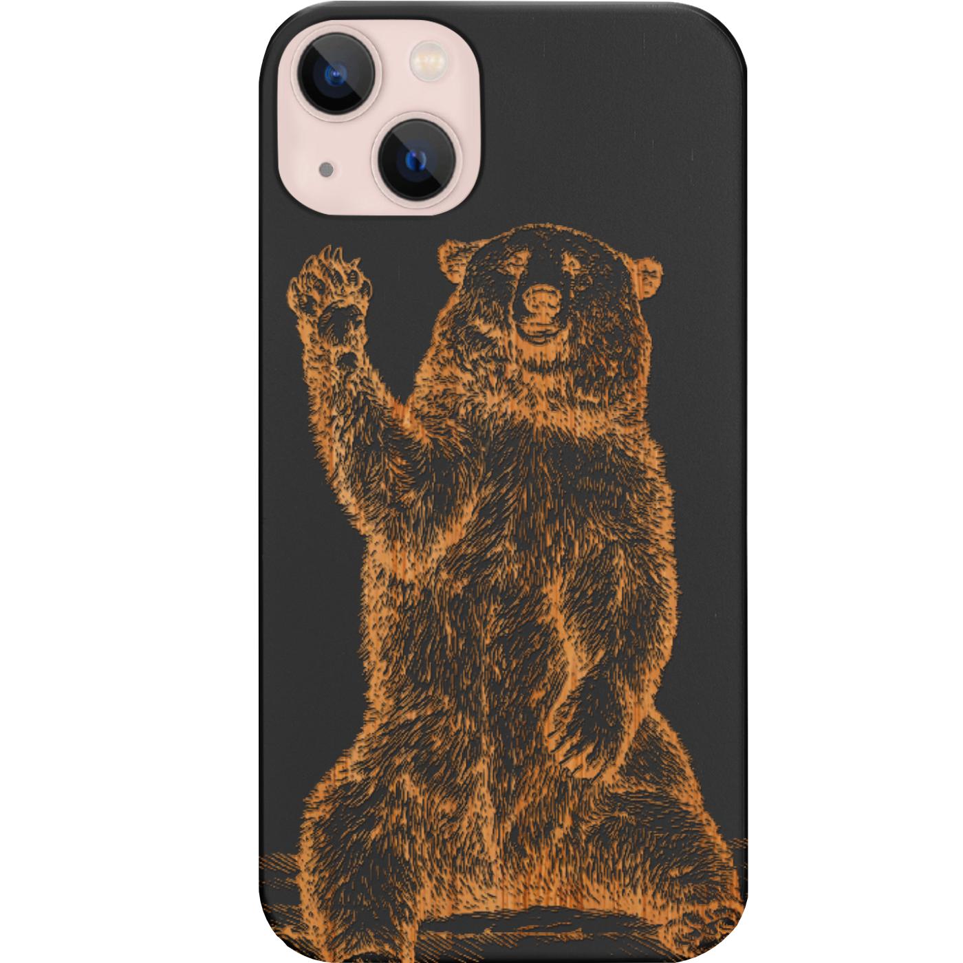 Grizzly Bear Engraved Phone Case