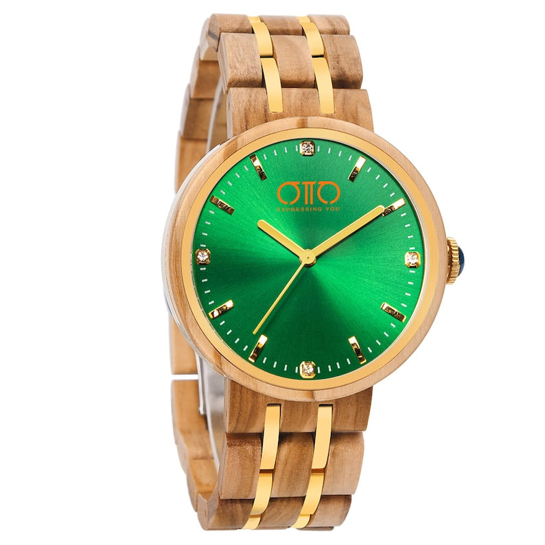 OTTO Wood Watch - Wooden Watches For Women Natural Olivewood – QUEEN - GT096-1A