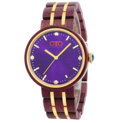 OTTO Wood Watch - Wooden Watches For Women Natural Olivewood – QUEEN - GT096-1A