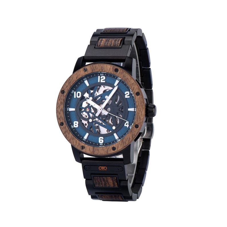 Men's Wooden and Stainless Steel Watch - 3ATM Waterproof - Quality Mechanical Movement - For Anniversary Gift