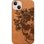 Skull with Flowers - Engraved Phone Case