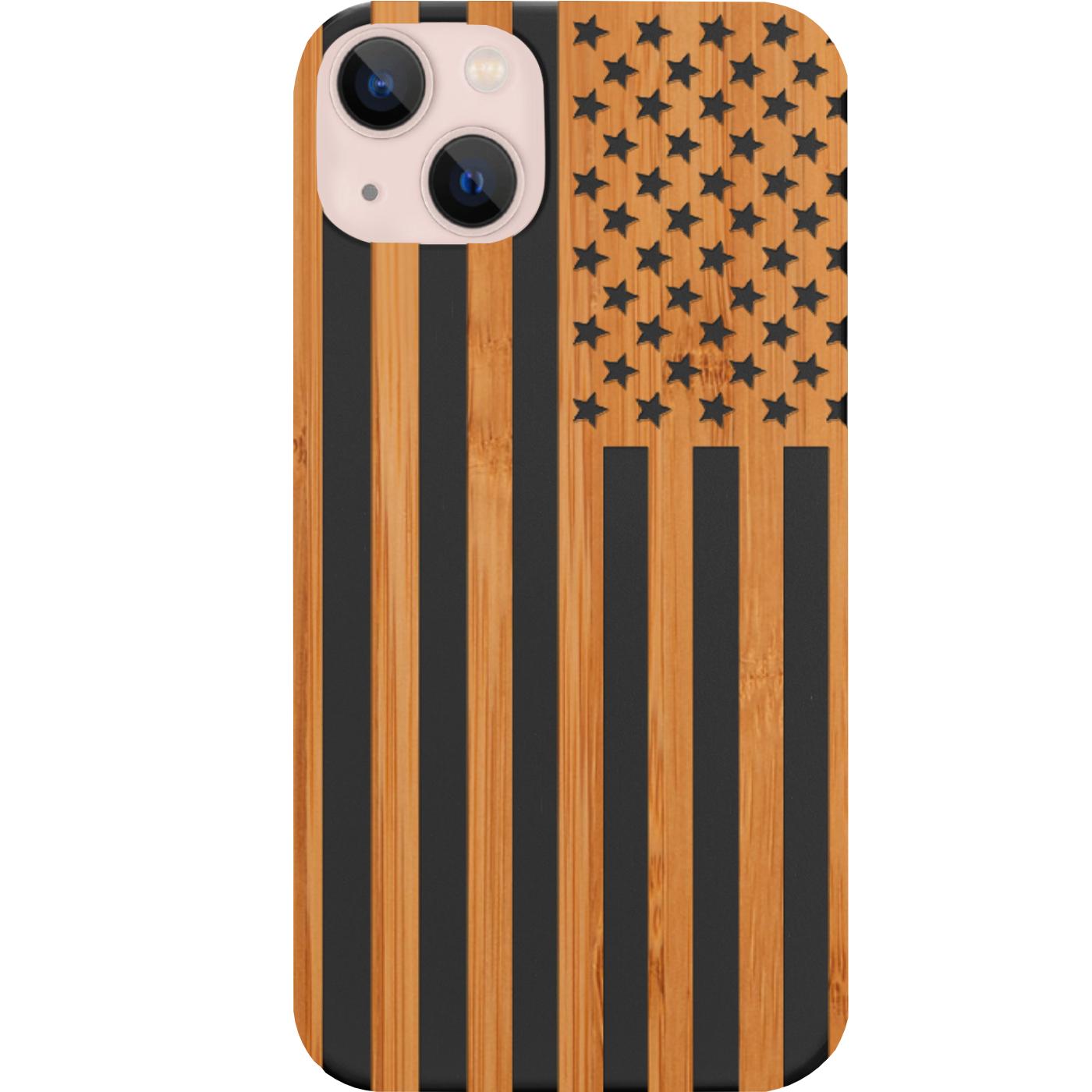 USA Flag - Engraved Phone Case