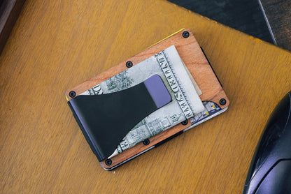 Personalized Card Holder - Horse 1 - Wooden Slim Wallet For Men