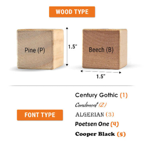 Custom Wooden Blocks •Handmade Personalized Blocks on Solid Wood • Montessori Wooden Toy & Nursery Decor • Pine/Beech